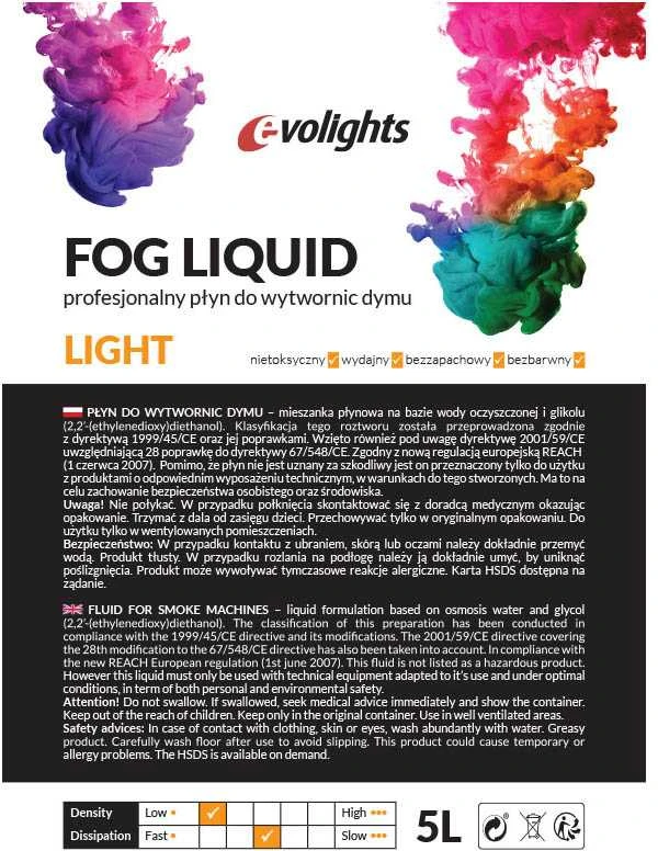 EVOLIGHTS rūko skystis dūmų mašinai LIGHT 5L