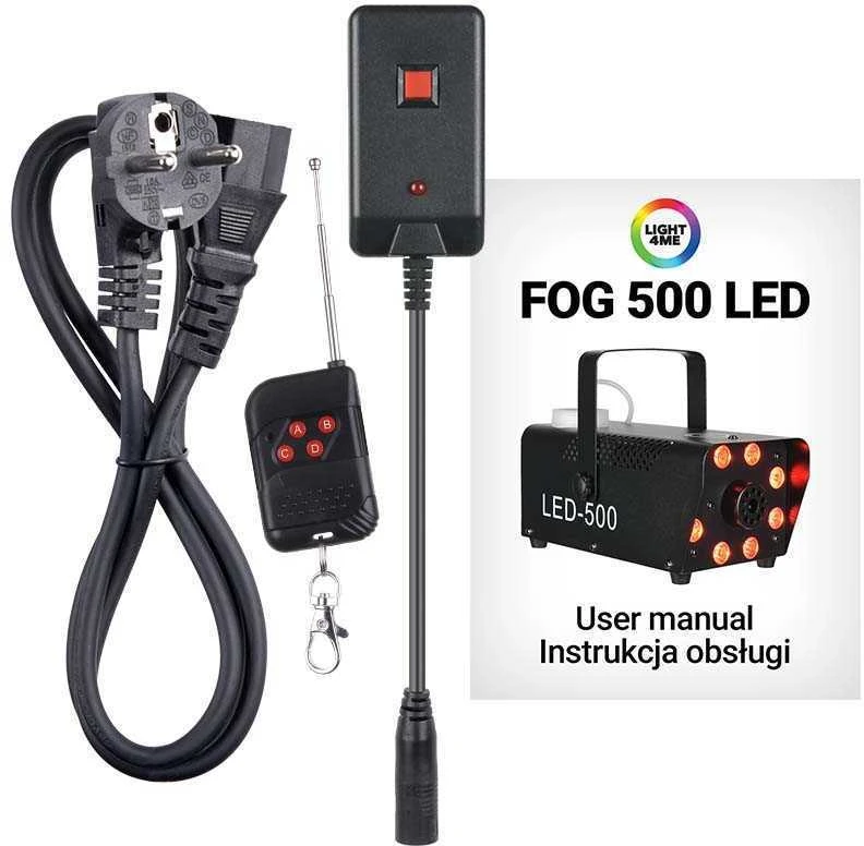 LIGHT4ME FOG 500 LED dūmų rūko mašina su nuotolinio valdymo pulteliu