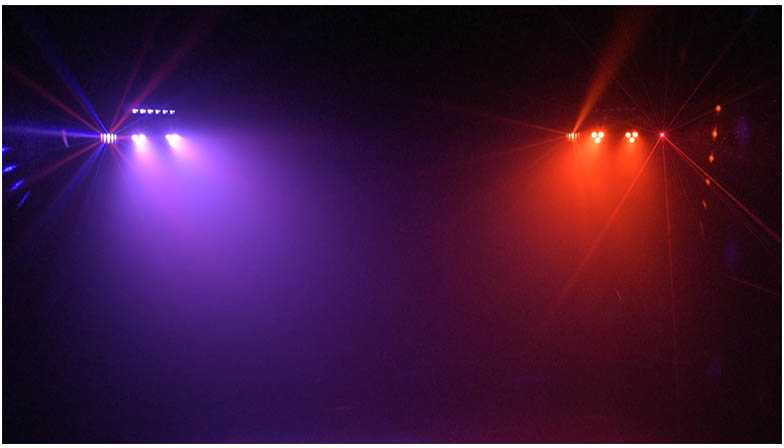 LIGHT4ME T-BAR LASER STROBE LED PAR DERBY UV IR multiefektas