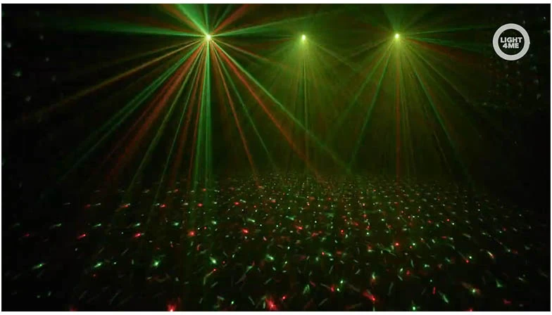 LIGHT4ME LED PAR GĖLĖS EFEKTO RUTULYS SU LAZERIU, UV IR STROBOSKOPO FUNKCIJOMIS