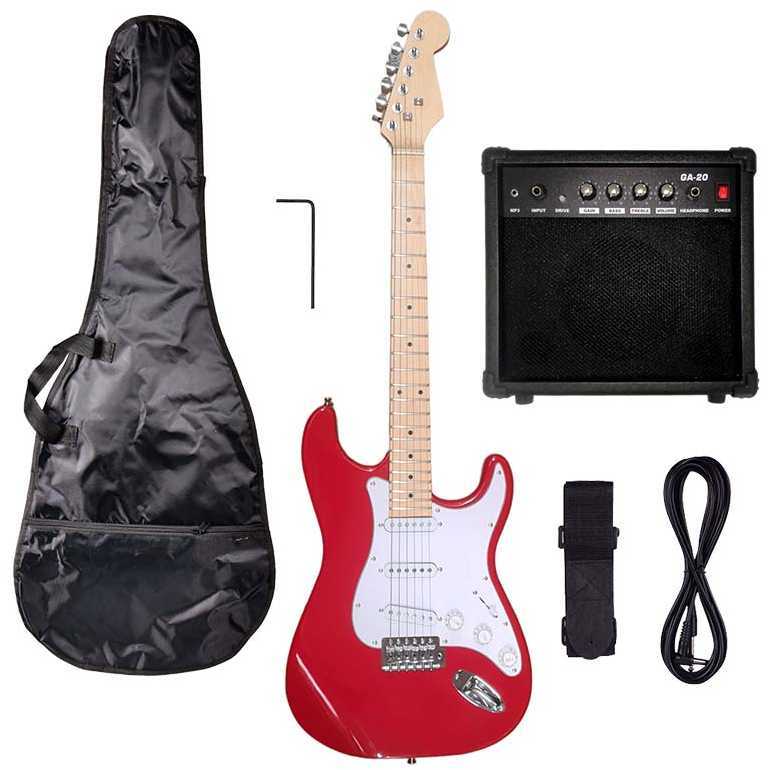 NN EG SET Raudonas komplektas gitarowy gitara elektrinė s