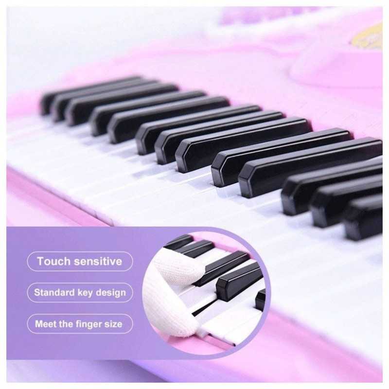 National Geographic Vaikiškas pianinas - sintezatorius su mikrofonu ir kėdute, happy music