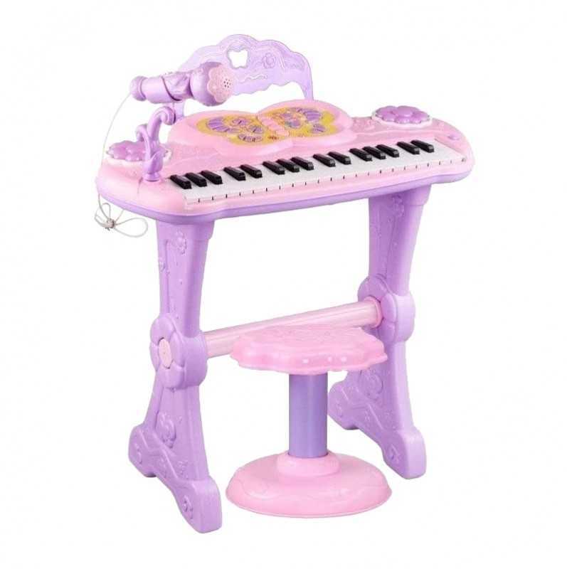 National Geographic Vaikiškas pianinas - sintezatorius su mikrofonu ir kėdute, happy music