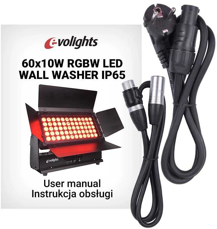 Outdoor EVOLIGHTS 60x10W RGBW LED WALL WASHER lauko apšvietimas IP65