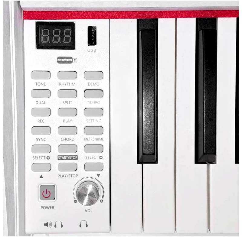 V-Tone V-TONE BL-8808 WH skaitmeninis pianinas mokymuisi su USB MID