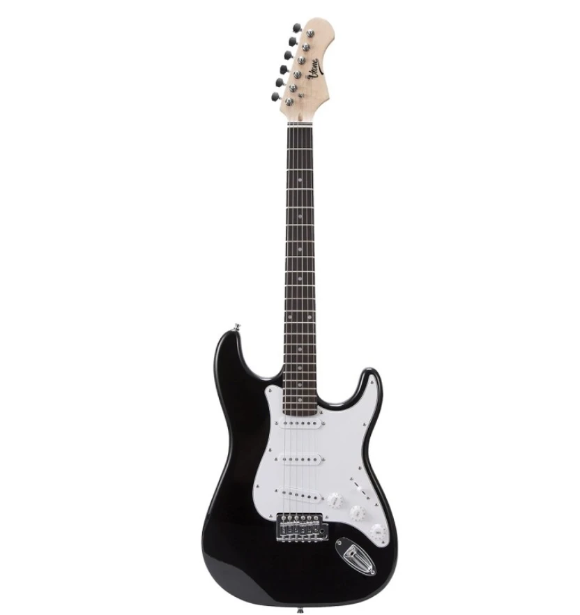 Carruzzo Elektrinės gitaros rinkinys V-TONE EG 39 BK 4/4 Stratocaster, Juodos spalvos