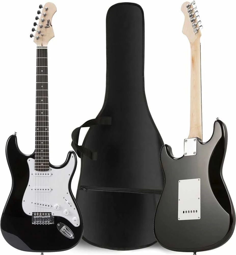 Carruzzo V-TONE EGA 39 BK elektrinės gitaros 4/4 Stratocaster 39" SSS rinkinys