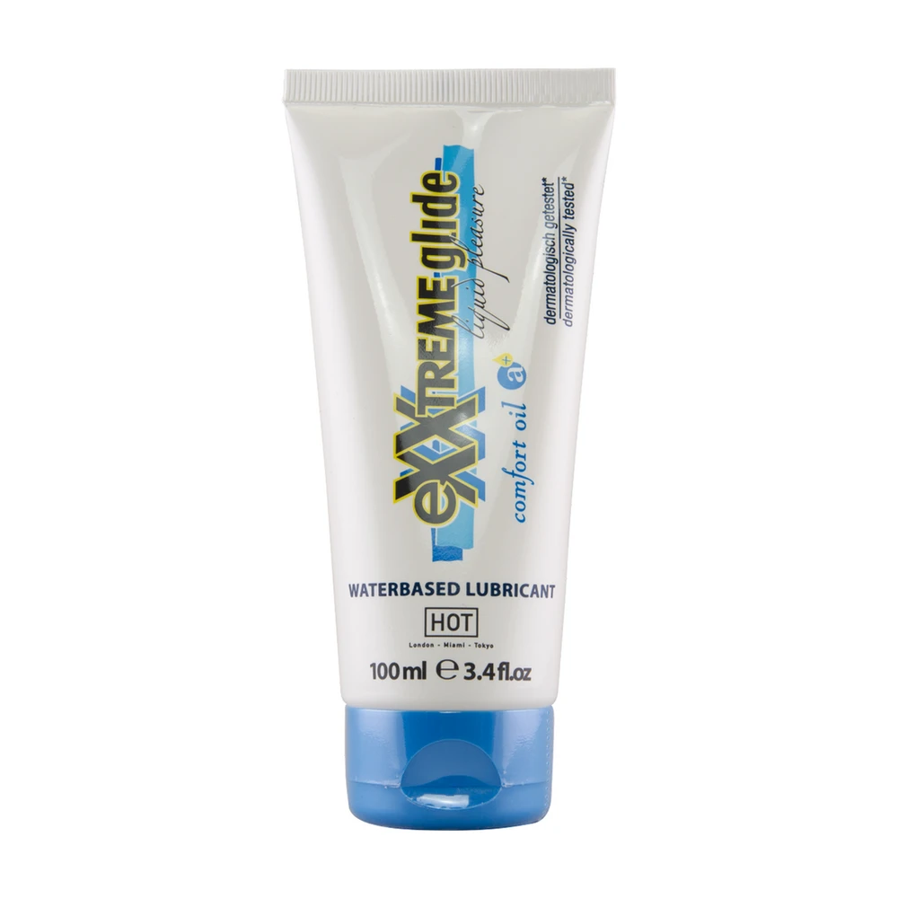 HOT Exxtreme Glide – vandens pagrindo lubrikantas su komforto aliejumi – 3 fl uncijos / 100 ml