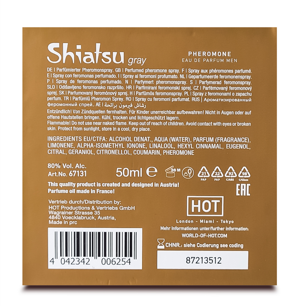 Pherostrong Shiatsu „Pheromone Man Gray“ kvepalai su feromonais, 50 ml