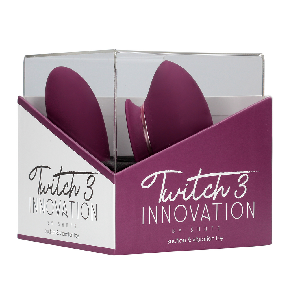 Innovation By Shots „Twitch 3“ – įkraunamas vibratorius ir siurbimas – silikonas – 10 greičių – bordo spalvos