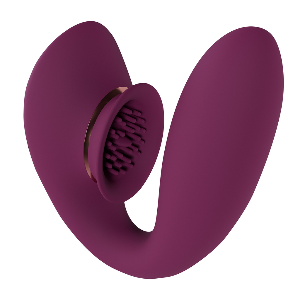Innovation By Shots „Twitch 3“ – įkraunamas vibratorius ir siurbimas – silikonas – 10 greičių – bordo spalvos