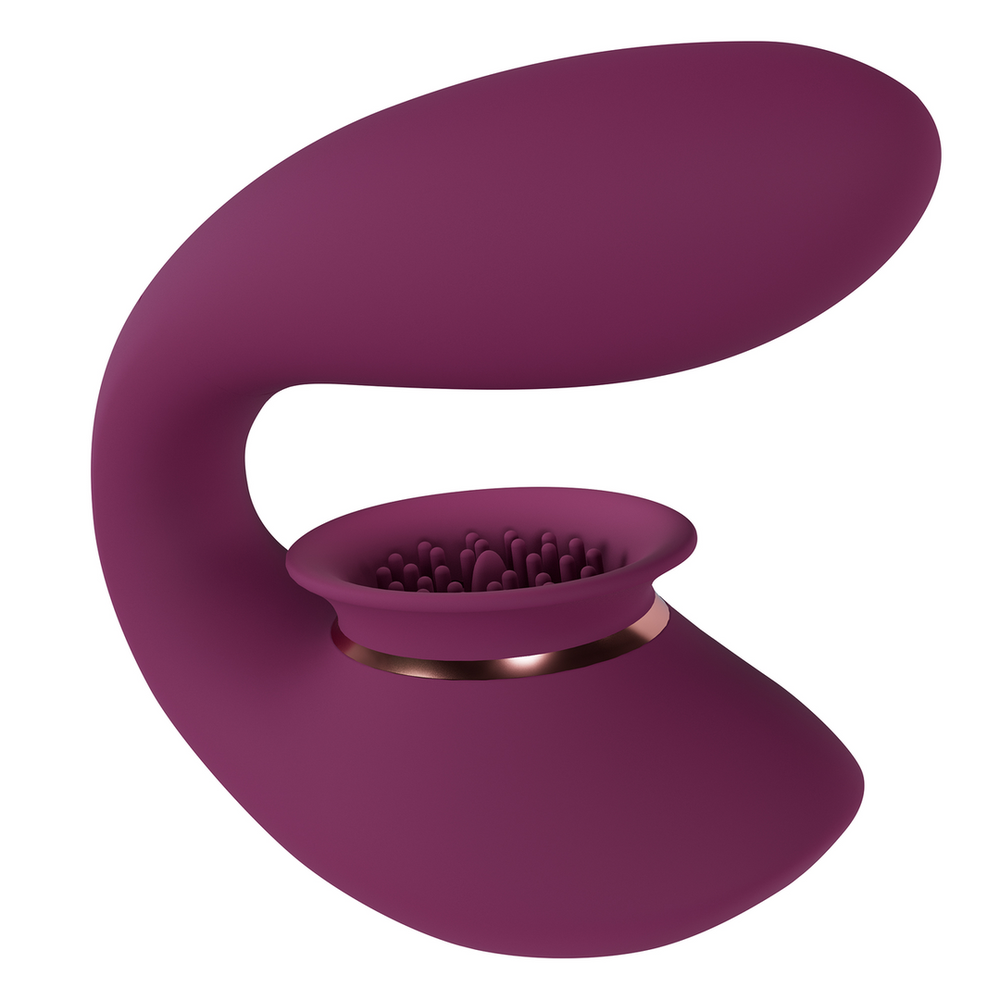 Innovation By Shots „Twitch 3“ – įkraunamas vibratorius ir siurbimas – silikonas – 10 greičių – bordo spalvos