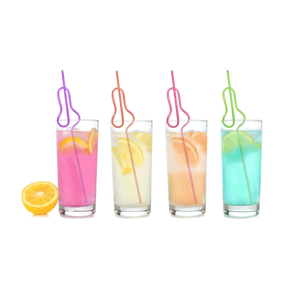 Little Genie Productions Glitterati - Silly Penis Straws - 8 Pieces