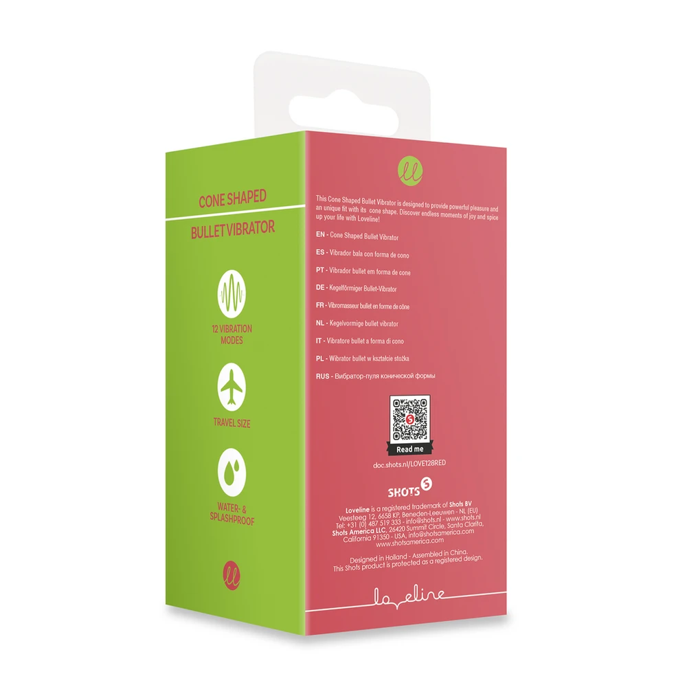 Loveline By Shots Kūgio formos vibratorius kulkos formos – Raudona