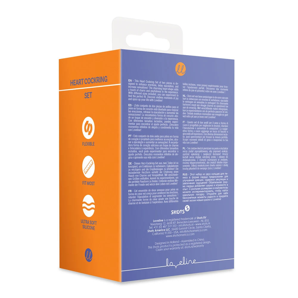 Loveline By Shots Širdies žiedų rinkinys – violetinė audra