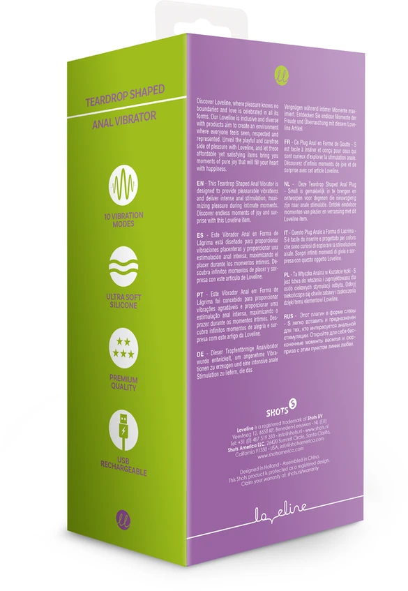 Loveline By Shots Loveline Vibruojantis analinis kištukas su laikikliu 10 režimų minkštas silikonas 16.5cm