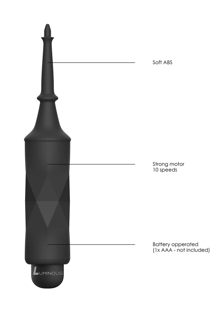 Luminous By Shots Šviečiantis Bullet vibratorius, ilgas siauras antgalis 10 režimų