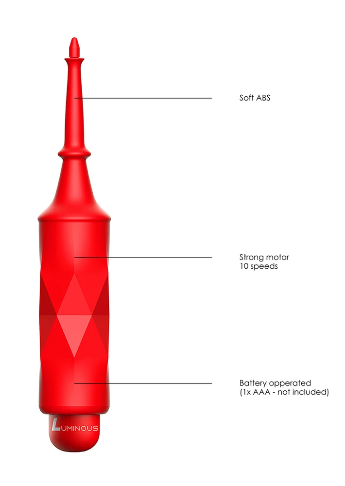 Luminous By Shots Šviečiantis Bullet Vibrator 10 režimų ilgas siauras galiukas