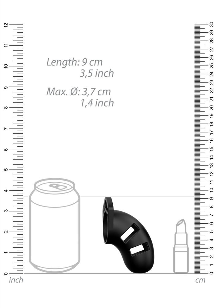 Mancage By Shots 20 modelis – skaistumas – 3,5""" – silikoninis gaidžio narvas – juodas
