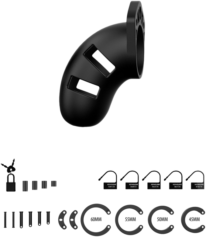 Mancage By Shots 20 modelis – skaistumas – 3,5""" – silikoninis gaidžio narvas – juodas