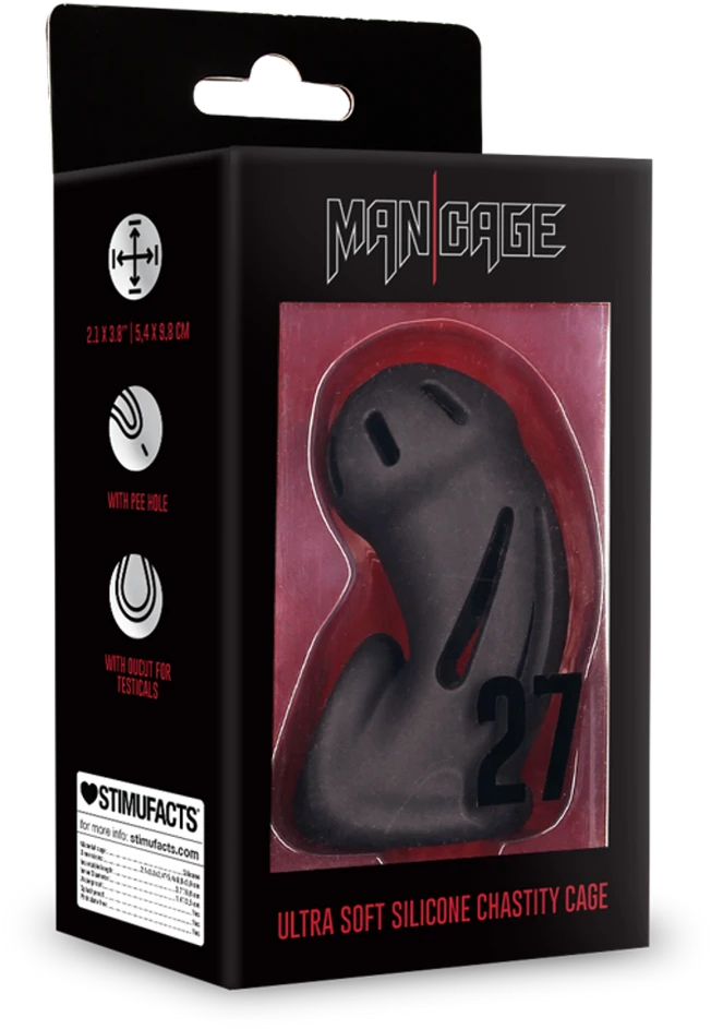 „Mancage By Shots“ modelis 27 – itin minkštas silikoninis skaistumo narvas