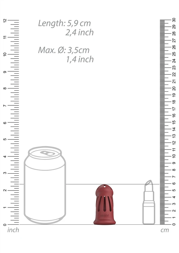 Mancage By Shots 28 modelis - Ultra Soft Silicone Chastity Cage - Raudona