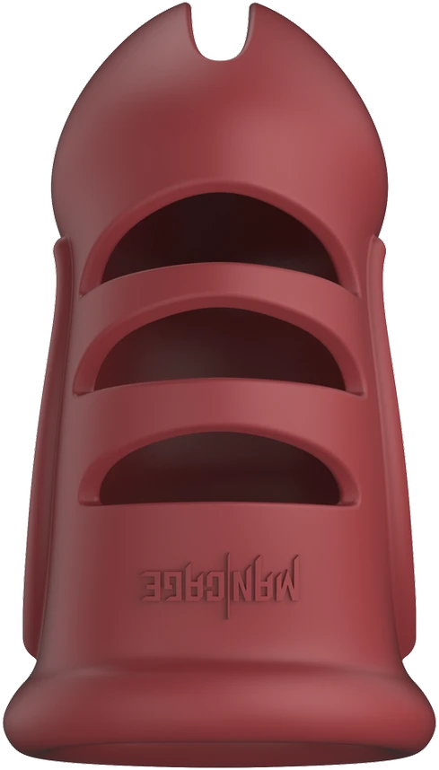 Mancage By Shots 28 modelis - Ultra Soft Silicone Chastity Cage - Raudona