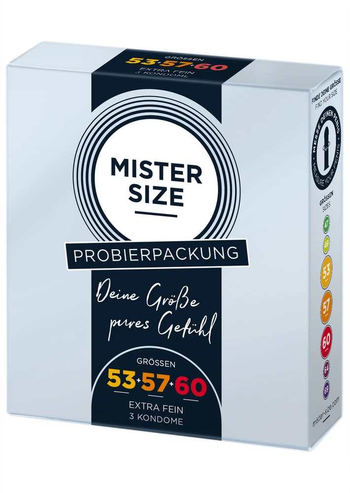 Mister Size Prezervatyvai Prezervatyvai tinka 53mm 57mm 60mm 3vnt..