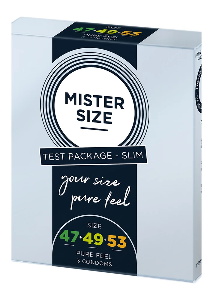 Prezervatyvai „Mister Size“ tinka 47 mm 49 mm 53 mm 3 vnt dydžiui.
