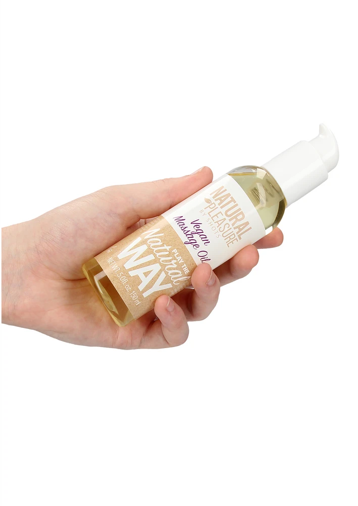 Shots Natural Pleasure Vegan erotinio masažo aliejus natūralus 150ml