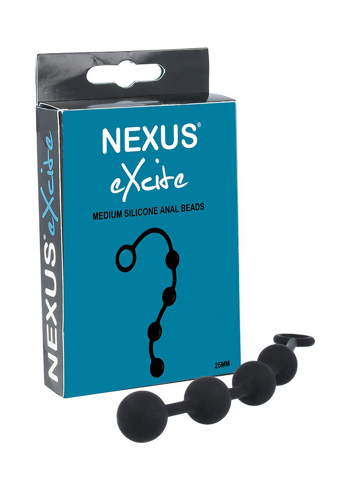 Nexus - Excite Medium Silicone Anal Beads Juodas