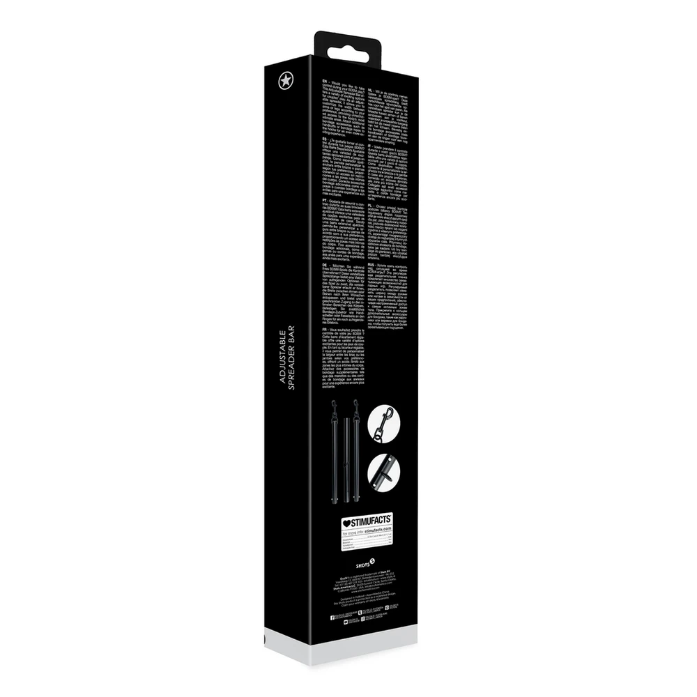 Ouch By Shots Adjustable Spreader Bar - Juodas