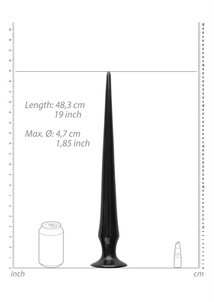 Ouch By Shots Dildo su spygliais ant užpakalio - 50 cm
