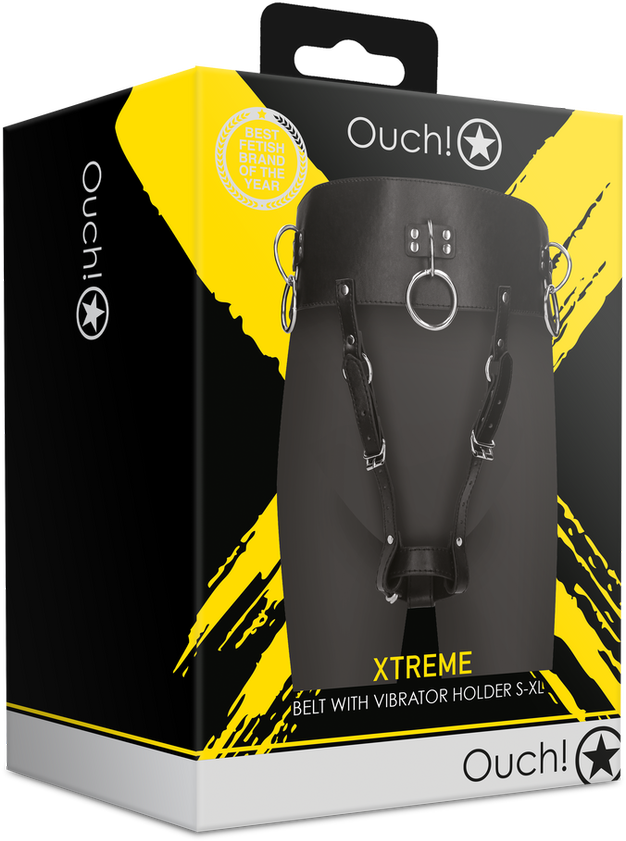 Ouch By Shots Belt with Vibrator Holder - Juodas