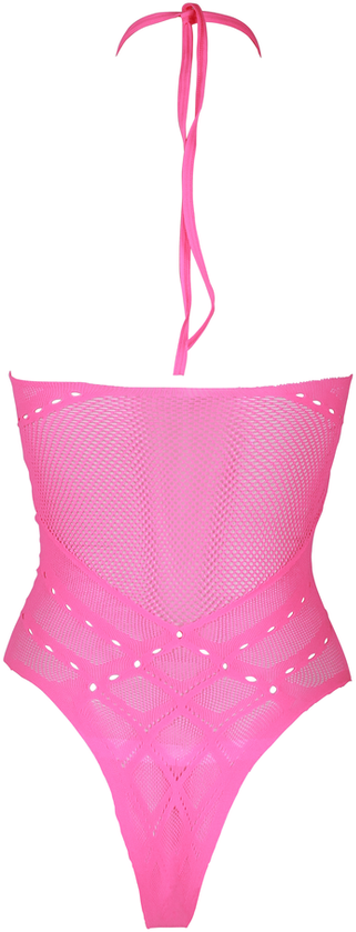 Ouch By Shots Ach! Korpusas su apynasriu kaklu - Neoninė Rožinė - XS/XL