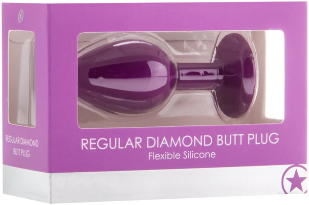 Violetinis analinis kamštis dėžutėje