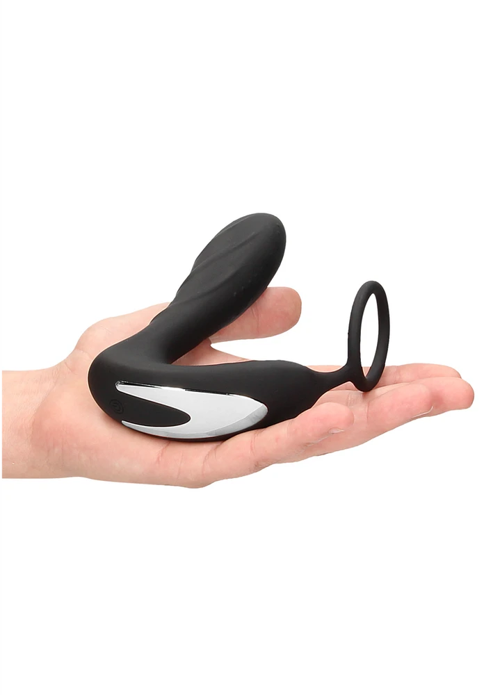 Ouch By Shots E-stim Vibrating Butt Plug Cockring Vibruojantis analinis kištukas su penio žiedu