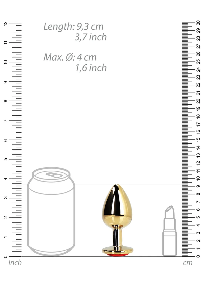 Ouch By Shots Ouch! Auksinė PLUG ZATYCZKA ANALNA KOREK METALOWY Z DIAMENTEM 9,3 CM