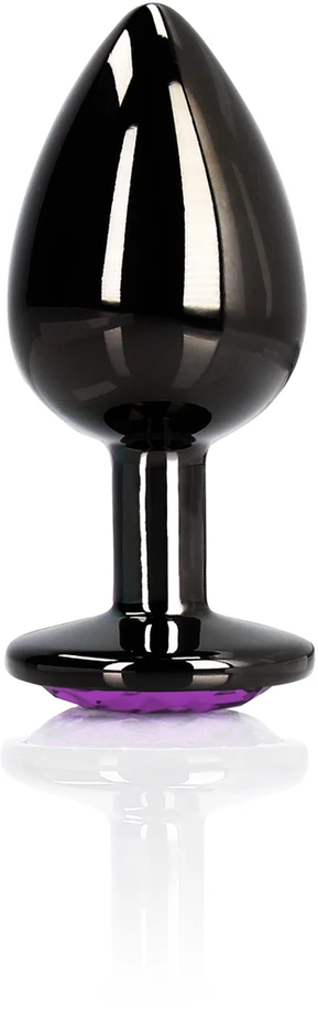 Ouch By Shots Ouch! Juoda ZATYCZKA PLUG ANALNY KOREK METALOWY Z DIAMENTEM 9 CM