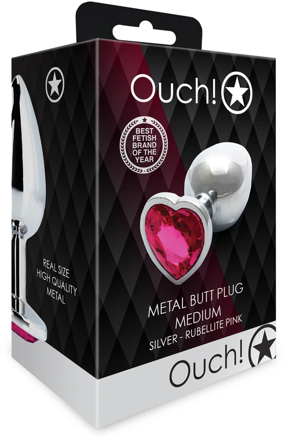 Ouch By Shots Heart Gem Butt Plug - Medium