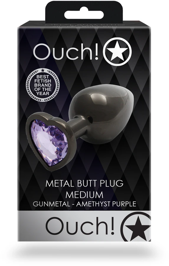 Ouch By Shots Heart Gem Butt Plug - Medium