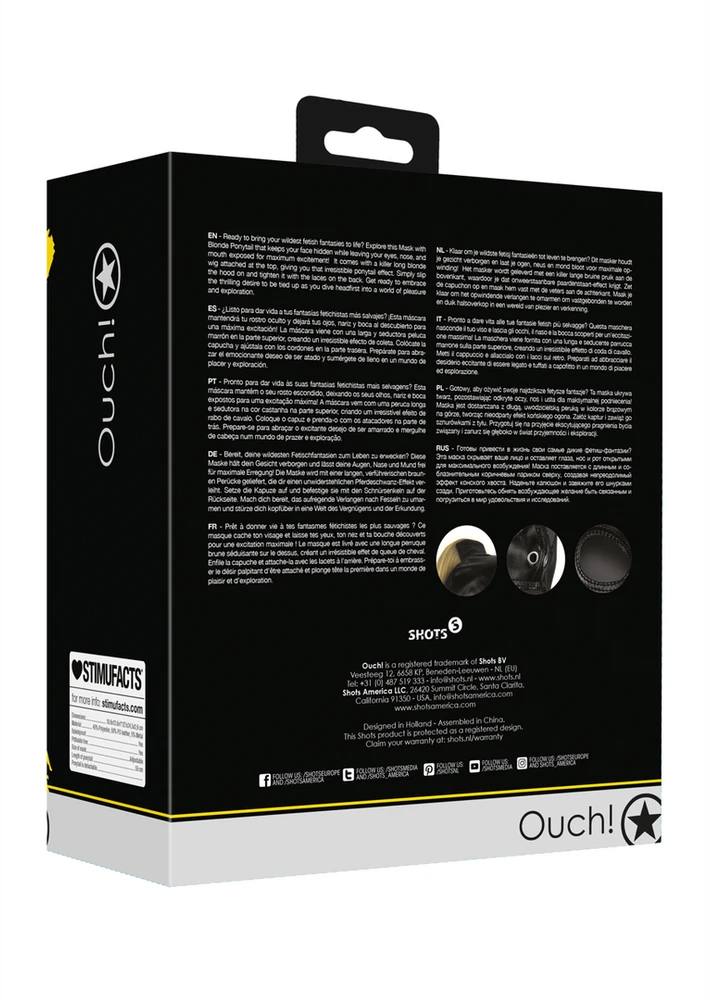 Ouch By Shots Mask with Skirtas šviesiems plaukams Ponytail - Juodas