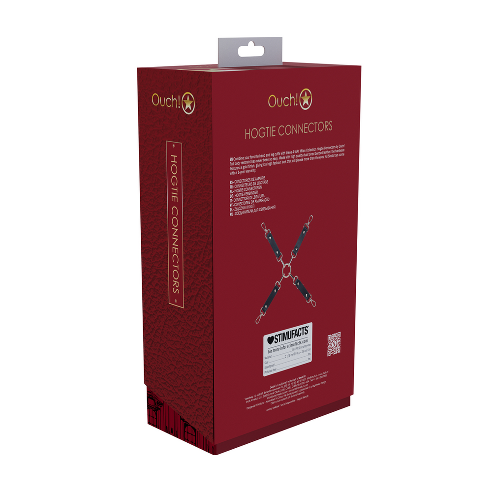 Ouch By Shots Milan Collection - Hogtie Connectors - Juodas/Raudona