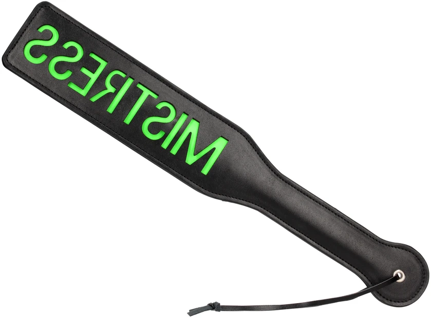 Ouch By Shots Ouch! 'Mistress'' Paddle - Glow in the Dark - Juodas/Neon Žalias