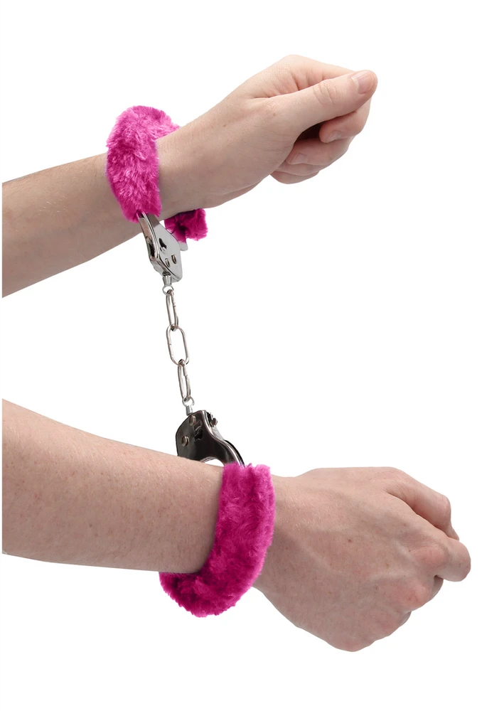 Ouch By Shots Rožinė Pleasure Handcuffs Furry Rožinė