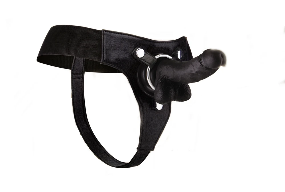 Ouch By Shots Realistic - 7 Inch - Strap-On - Juodas