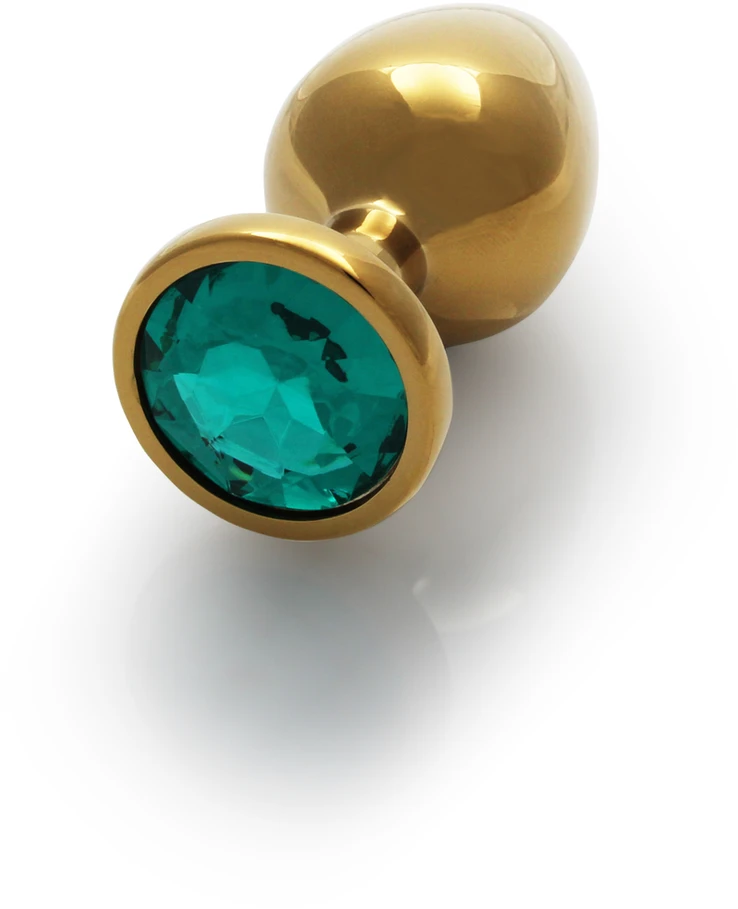 Ouch By Shots Ouch! Auksinė METALOWY KOREK ANALNY PLUG Z DIAMENTEM 7 CM WODOODPORNY