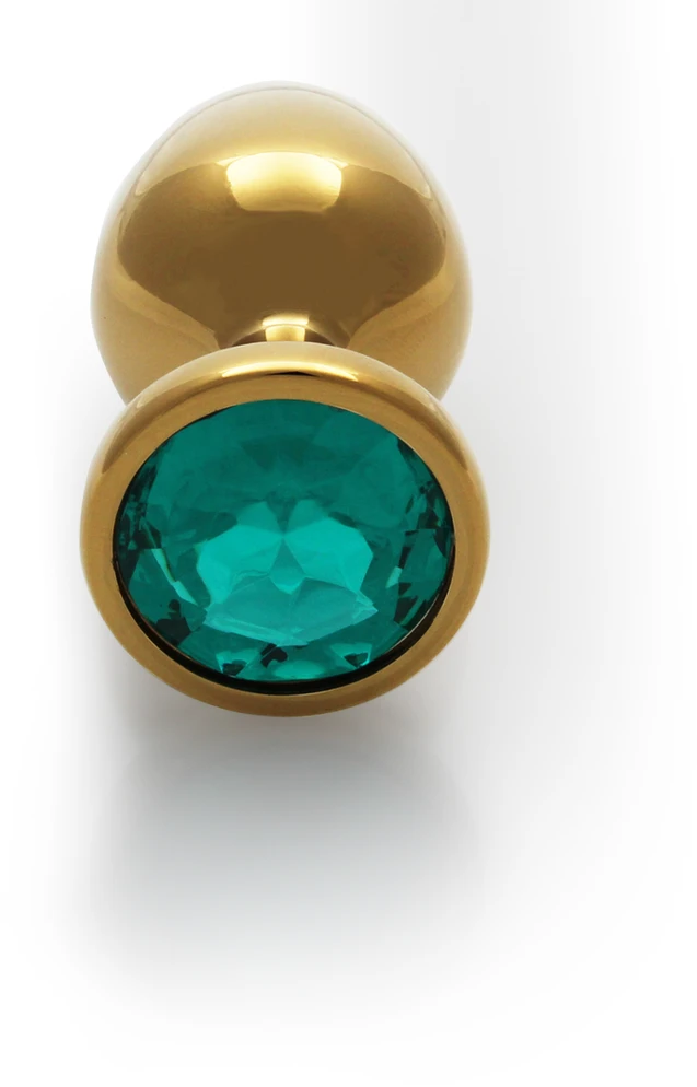 Ouch By Shots Ouch! Auksinė METALOWY KOREK ANALNY PLUG Z DIAMENTEM 7 CM WODOODPORNY