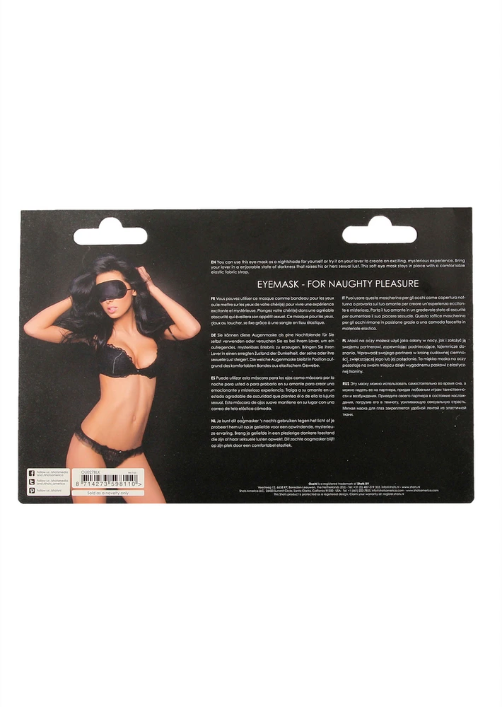 Ouch By Shots Ouch! Soft Eyemask - Juodas