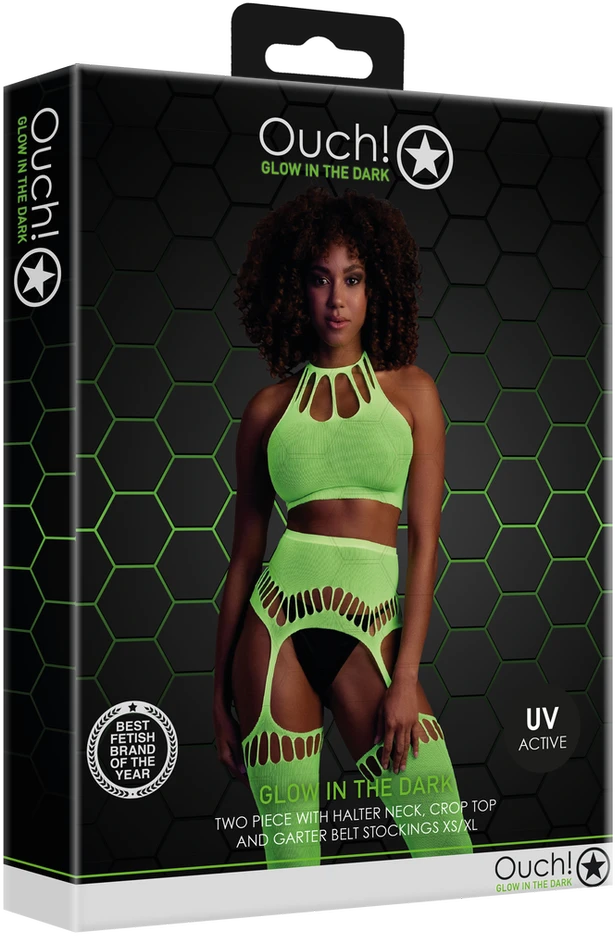 Ouch By Shots Ach! Dviejų dalių su Crop Top ir kojinėmis - Žalias - XS/XL
